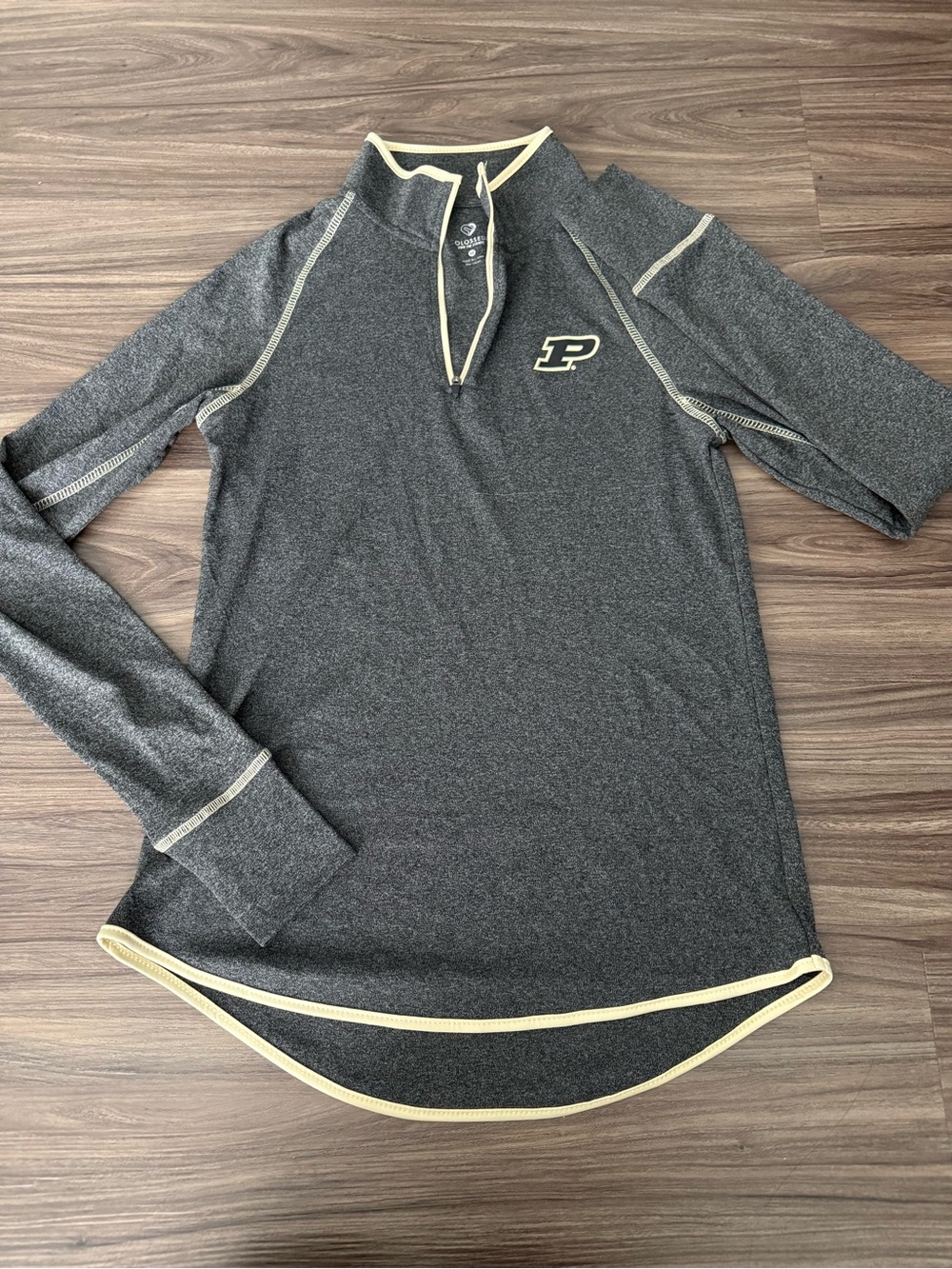 Colosseum Women's Medium Purdue Boilermakers Heather Charcoal 1/4 Zip Pullover